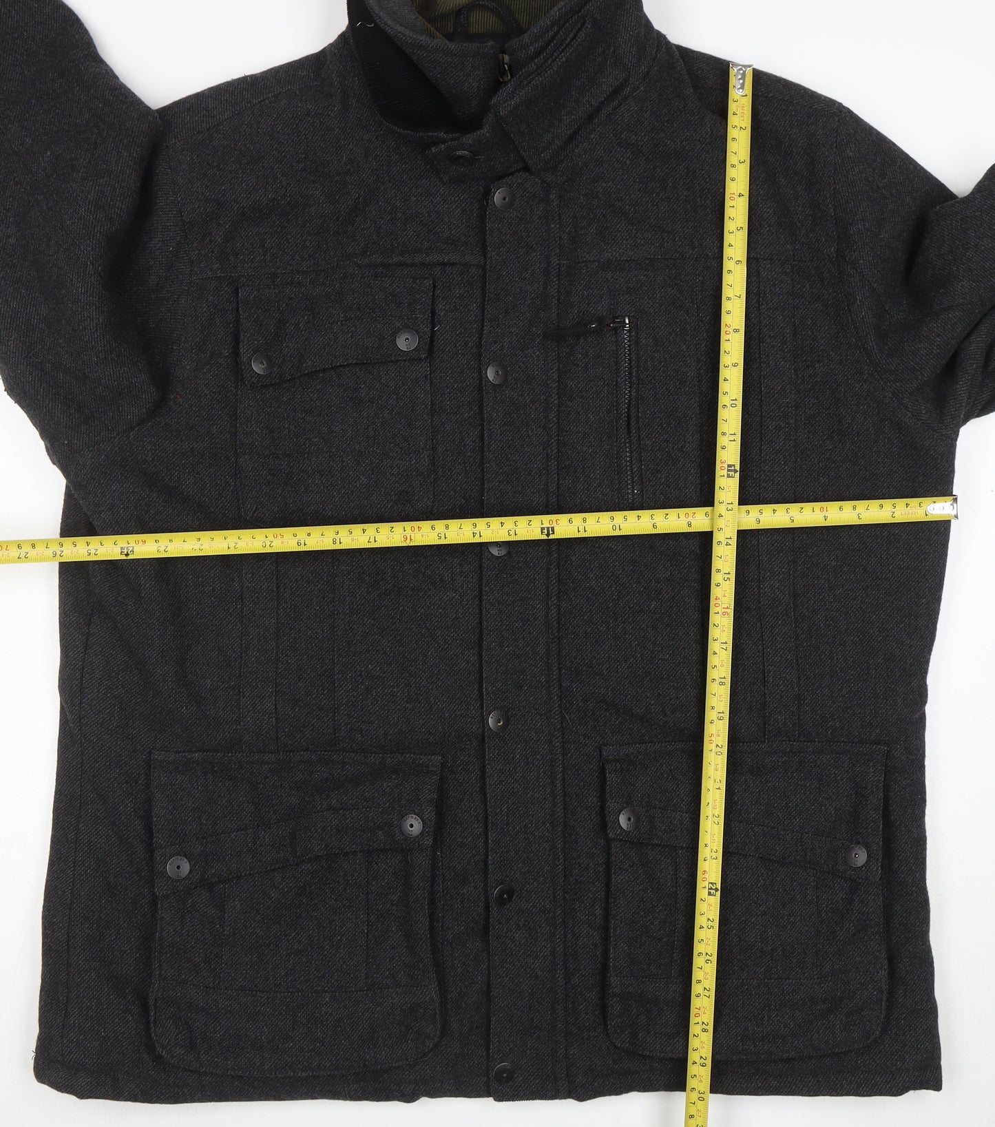 Next Men’s Grey Wool Blend Herringbone Jacket 2XL