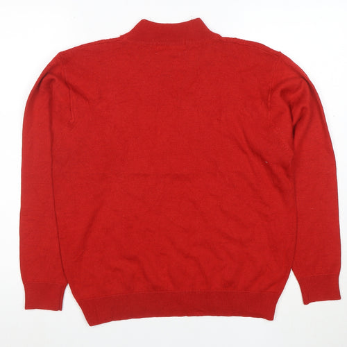 Alfred Dunner Women's Red Mock Neck Wool Blend Cable Knit Jumper Size L