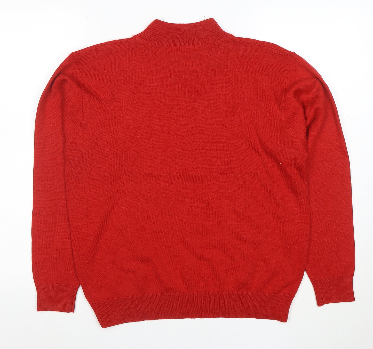 Alfred Dunner Women's Red Mock Neck Wool Blend Cable Knit Jumper Size L