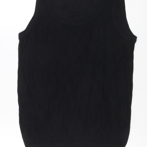 DKNY Womens Black Silk Cotton Cashmere Knit Sleeveless Tank Top S
