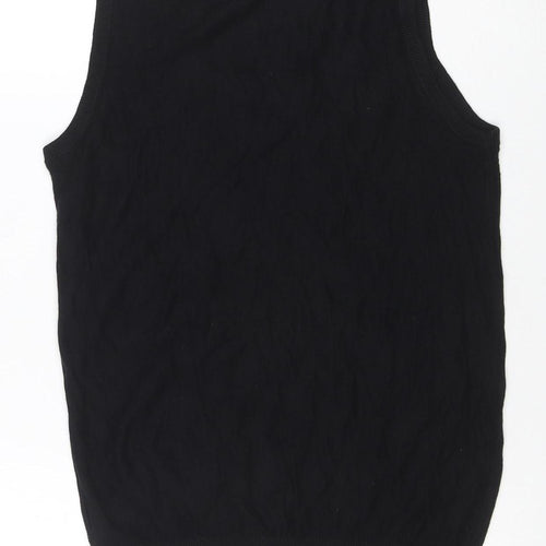 DKNY Womens Black Silk Cotton Cashmere Knit Sleeveless Tank Top S