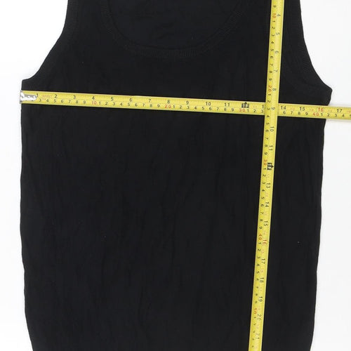 DKNY Womens Black Silk Cotton Cashmere Knit Sleeveless Tank Top S