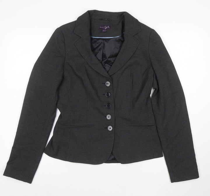 Long Tall Sally Women's Grey Size 12 Blazer Jacket Classic Tailored Workwear