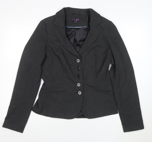Long Tall Sally Women's Grey Size 12 Blazer Jacket Classic Tailored Workwear