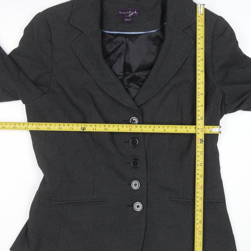 Long Tall Sally Women's Grey Size 12 Blazer Jacket Classic Tailored Workwear