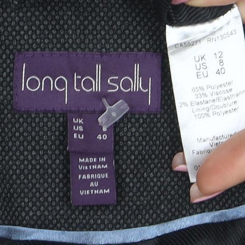 Long Tall Sally Women's Grey Size 12 Blazer Jacket Classic Tailored Workwear