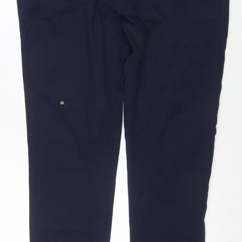 Marks and Spencer Men's Navy Blue Chino Trousers 36W 31L Cotton Blend