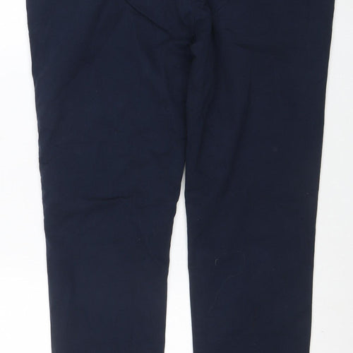 Marks and Spencer Men's Navy Blue Chino Trousers 36W 31L Cotton Blend