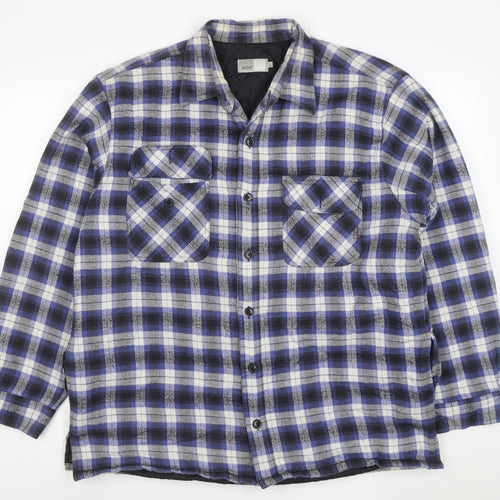 Zantos Men's Blue Check Lined Flannel Puffer Jacket Size L