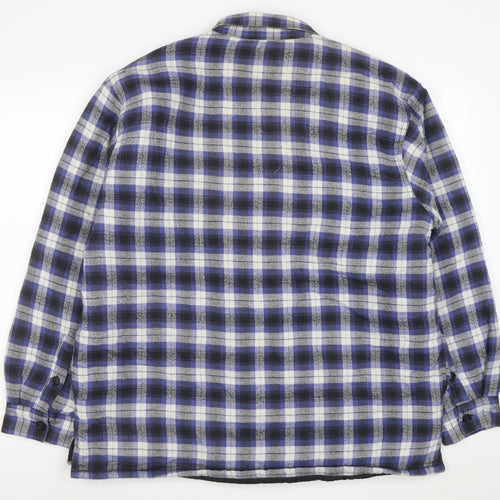 Zantos Men's Blue Check Lined Flannel Puffer Jacket Size L