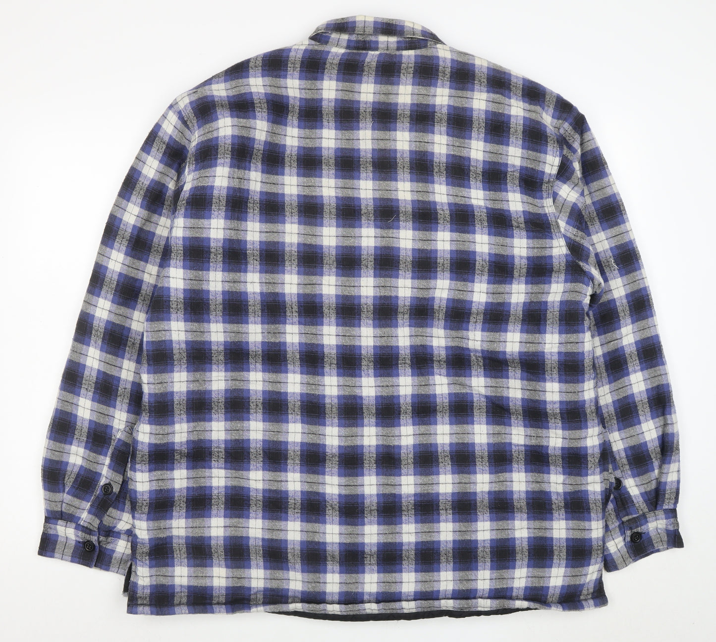 Zantos Men's Blue Check Lined Flannel Puffer Jacket Size L