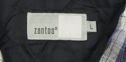 Zantos Men's Blue Check Lined Flannel Puffer Jacket Size L