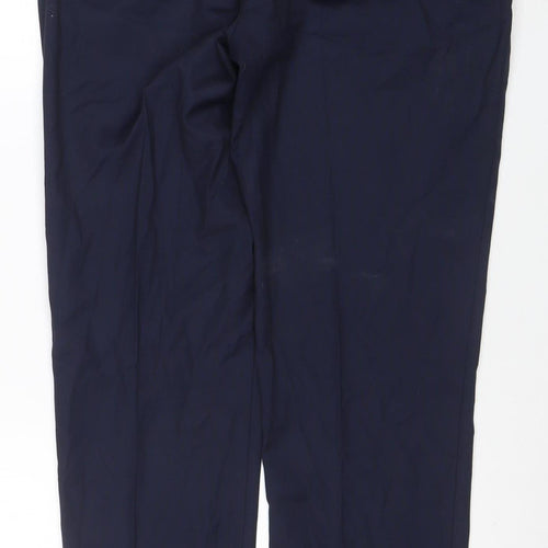 Marks and Spencer Men's Blue Slim Fit Dress Trousers 36 Regular