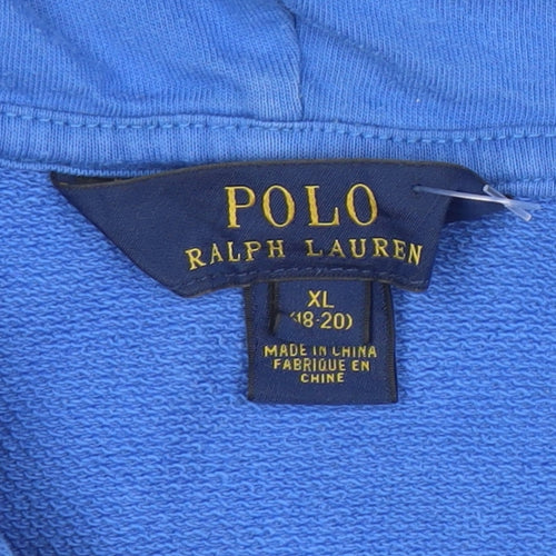 Polo Ralph Lauren Mens Blue Full Zip Hoodie XL Cotton Embroidered