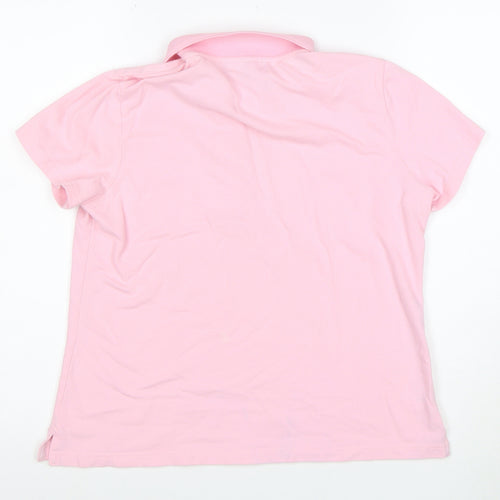 Viyella Women’s Pink Cotton Polo Shirt M Short Sleeve Classic Fit