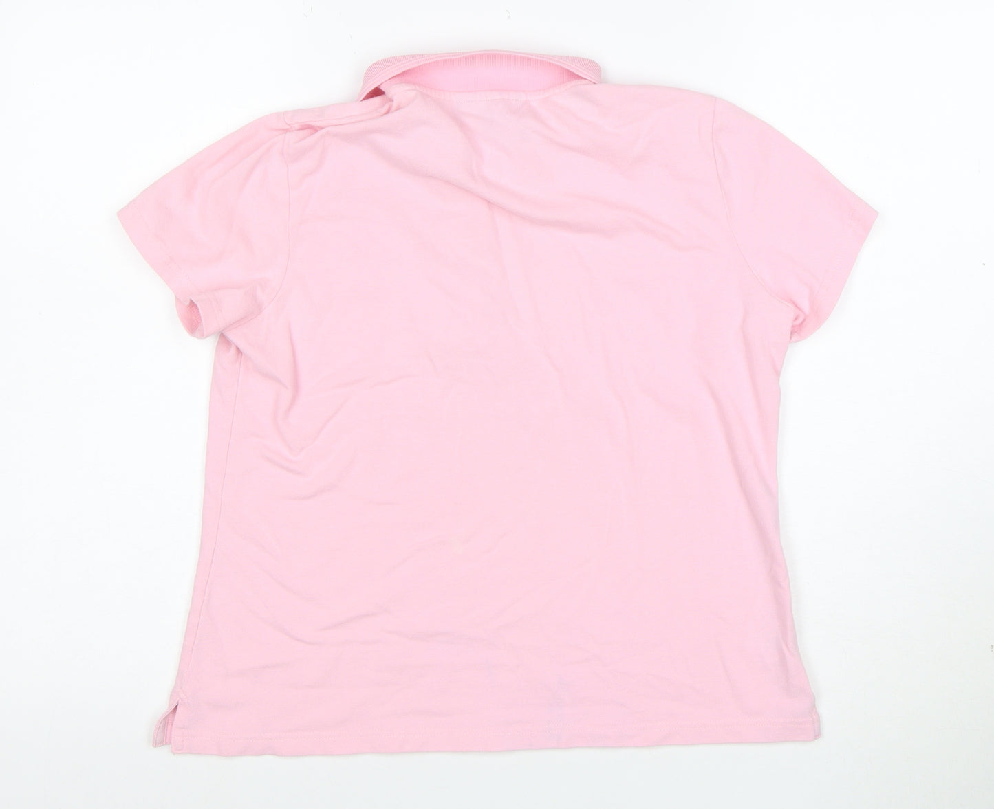 Viyella Women’s Pink Cotton Polo Shirt M Short Sleeve Classic Fit