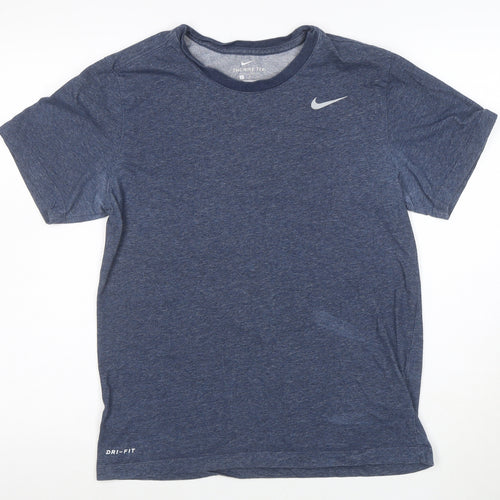 Nike Men's Blue Dri-FIT Crew Neck Sports T-Shirt Size S