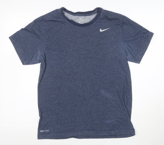 Nike Men's Blue Dri-FIT Crew Neck Sports T-Shirt Size S