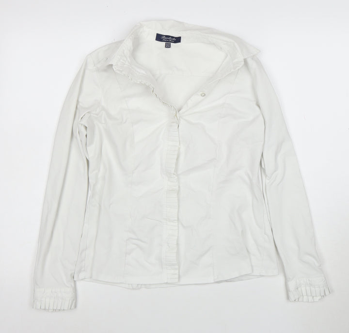 Bariloche Women's White Ruffle Button-Up Shirt Size 14