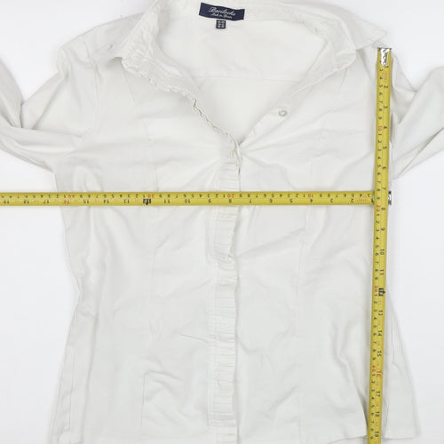 Bariloche Women's White Ruffle Button-Up Shirt Size 14