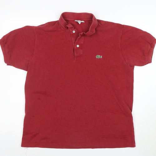 Lacoste Men's Red Cotton Short Sleeve Polo Shirt Size L