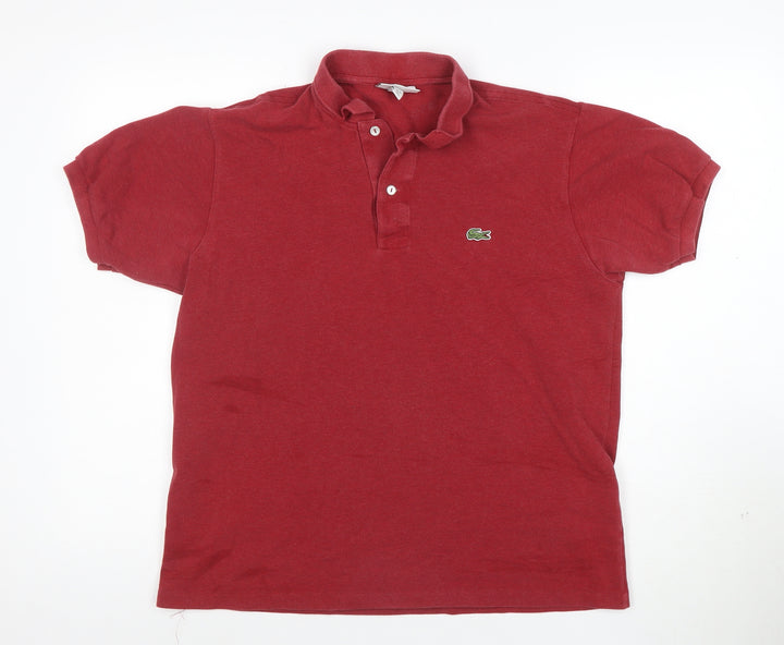 Lacoste Men's Red Cotton Short Sleeve Polo Shirt Size L