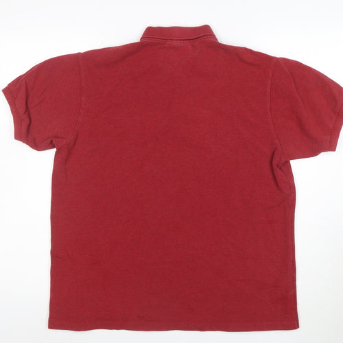 Lacoste Men's Red Cotton Short Sleeve Polo Shirt Size L