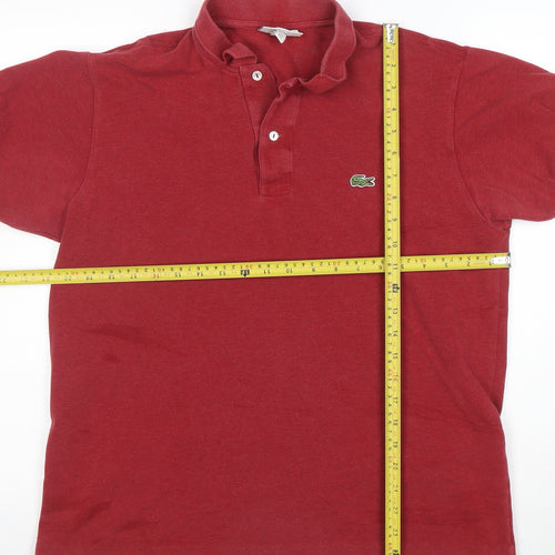 Lacoste Men's Red Cotton Short Sleeve Polo Shirt Size L