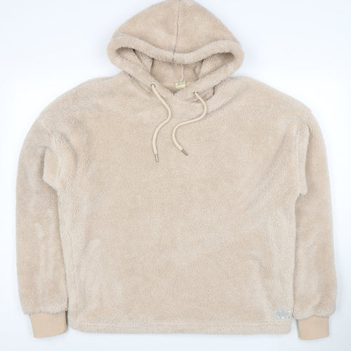 Urban Outfitters Womens Beige Faux Fur Pullover Hoodie XS