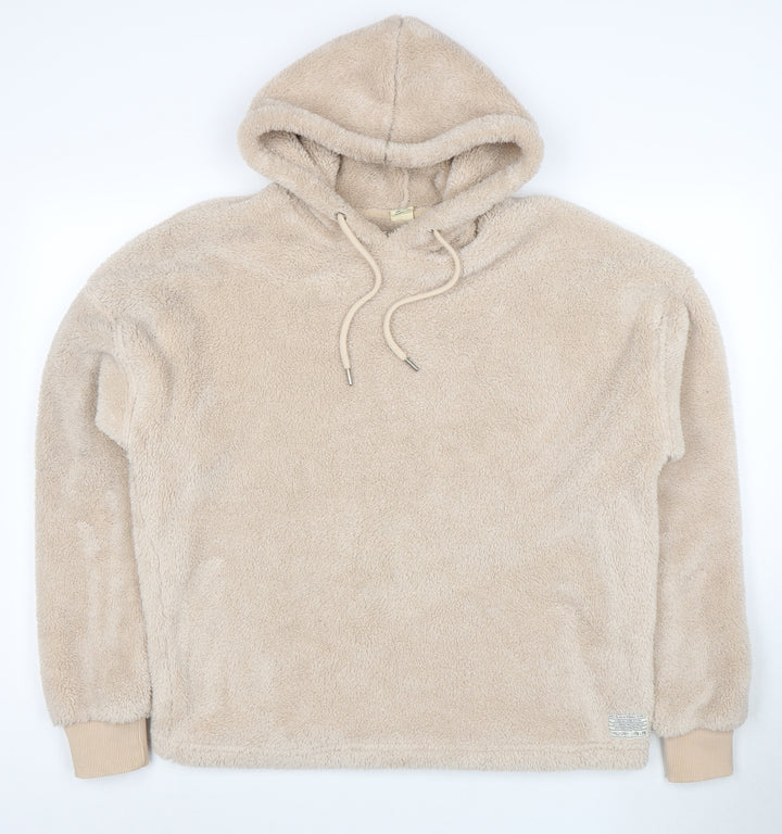 Urban Outfitters Womens Beige Faux Fur Pullover Hoodie XS