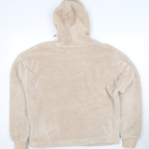 Urban Outfitters Womens Beige Faux Fur Pullover Hoodie XS