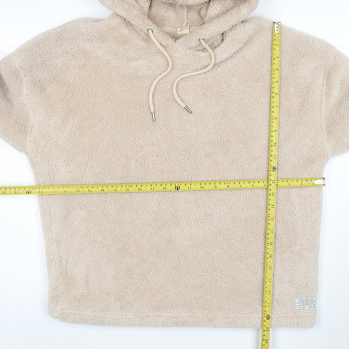 Urban Outfitters Womens Beige Faux Fur Pullover Hoodie XS