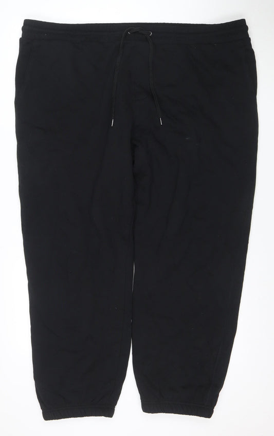 Marks and Spencer Men's Black Fleece Jogger Trousers L Warm Casual