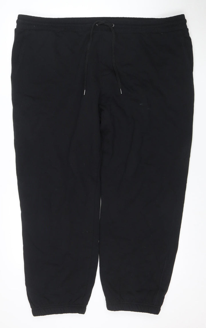 Marks and Spencer Men's Black Fleece Jogger Trousers L Warm Casual