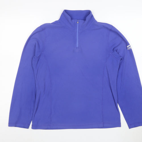 North Cape Womens Blue Size 12 Fleece 1/2 Zip Pullover Sweatshirt