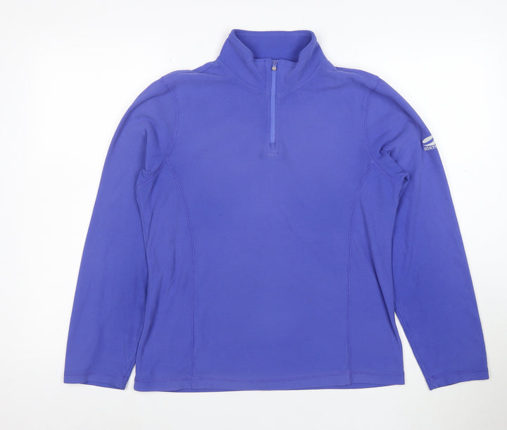 North Cape Womens Blue Size 12 Fleece 1/2 Zip Pullover Sweatshirt