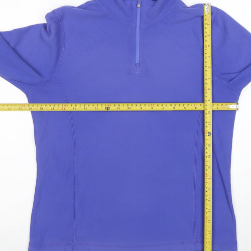 North Cape Womens Blue Size 12 Fleece 1/2 Zip Pullover Sweatshirt