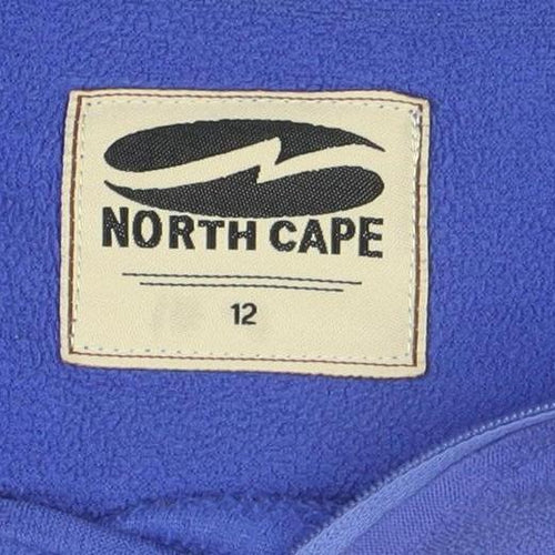 North Cape Womens Blue Size 12 Fleece 1/2 Zip Pullover Sweatshirt