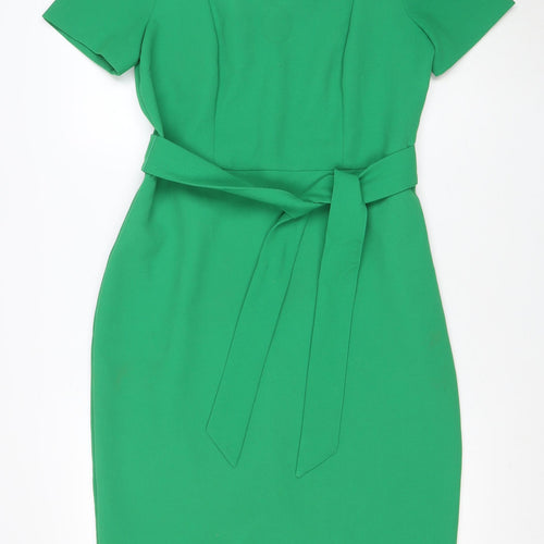 Warehouse Women Green Off Shoulder Sheath Knee Dress Size 12