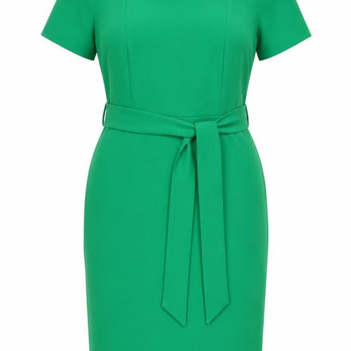 Warehouse Women Green Off Shoulder Sheath Knee Dress Size 12