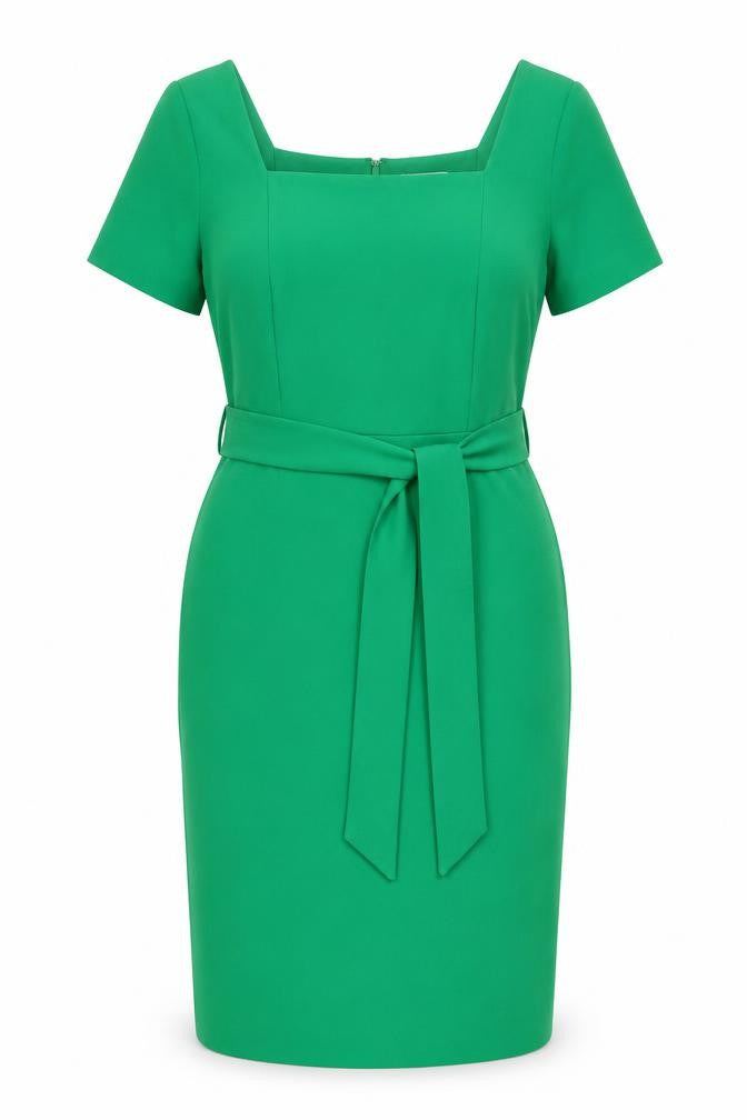 Warehouse Women Green Off Shoulder Sheath Knee Dress Size 12