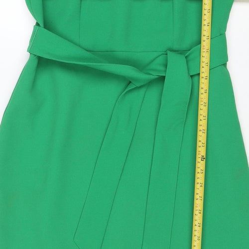 Warehouse Women Green Off Shoulder Sheath Knee Dress Size 12