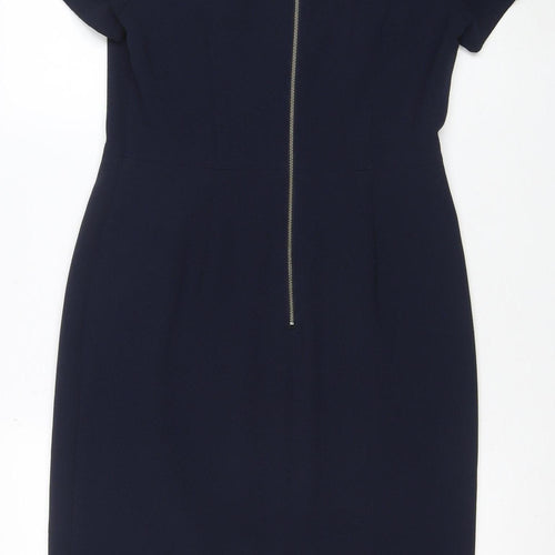 Next Women Blue Size 12 Sheath Knee Length Work Dress
