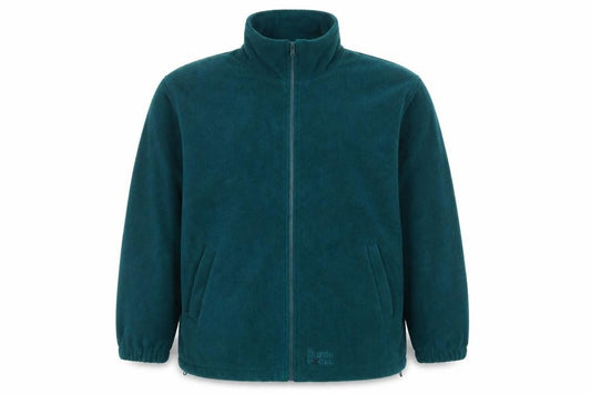 Front view of Bronte Men’s Green Fleece Full Zip Outdoor Jacket, size S