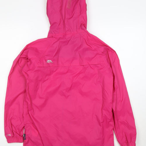 Trespass Girls Pink Waterproof Hooded Rain Coat Jacket 11-12 Years