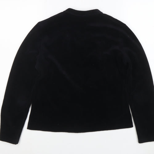 Marks and Spencer Women’s Black Velvet V-Neck Long Sleeve Blouse Size 16