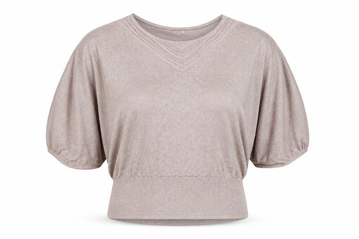 Monsoon Women’s Beige Knit Dolman Blouse L V-Neck Lightweight Top
