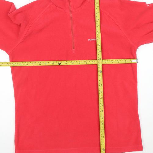 Craghoppers Women Red Fleece 1/4 Zip Pullover Sweatshirt UK 12