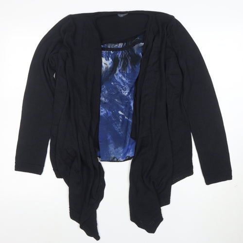 Per Una Women Black Size 12 Long Sleeve Wrap Tunic Top