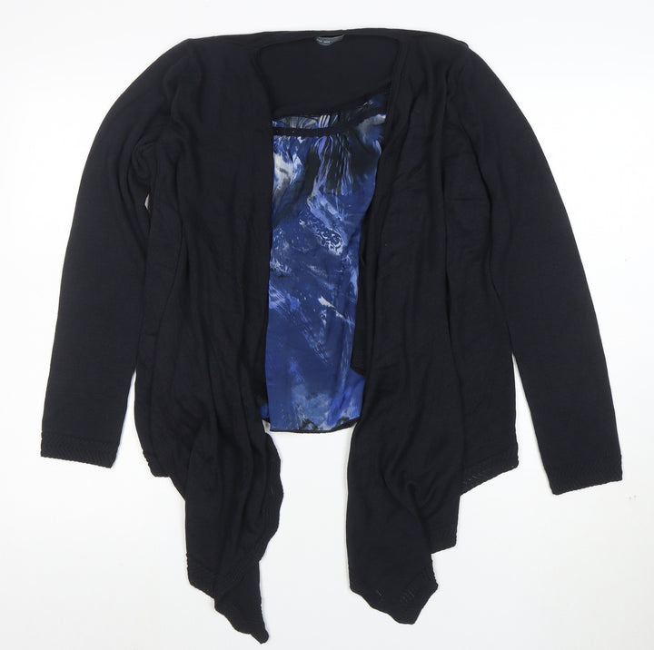 Per Una Women Black Size 12 Long Sleeve Wrap Tunic Top